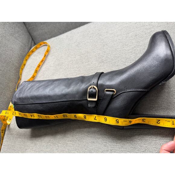 Banana Republic Shawna Black Leather Knee Boots Women's 6 - Picture 11 of 16
